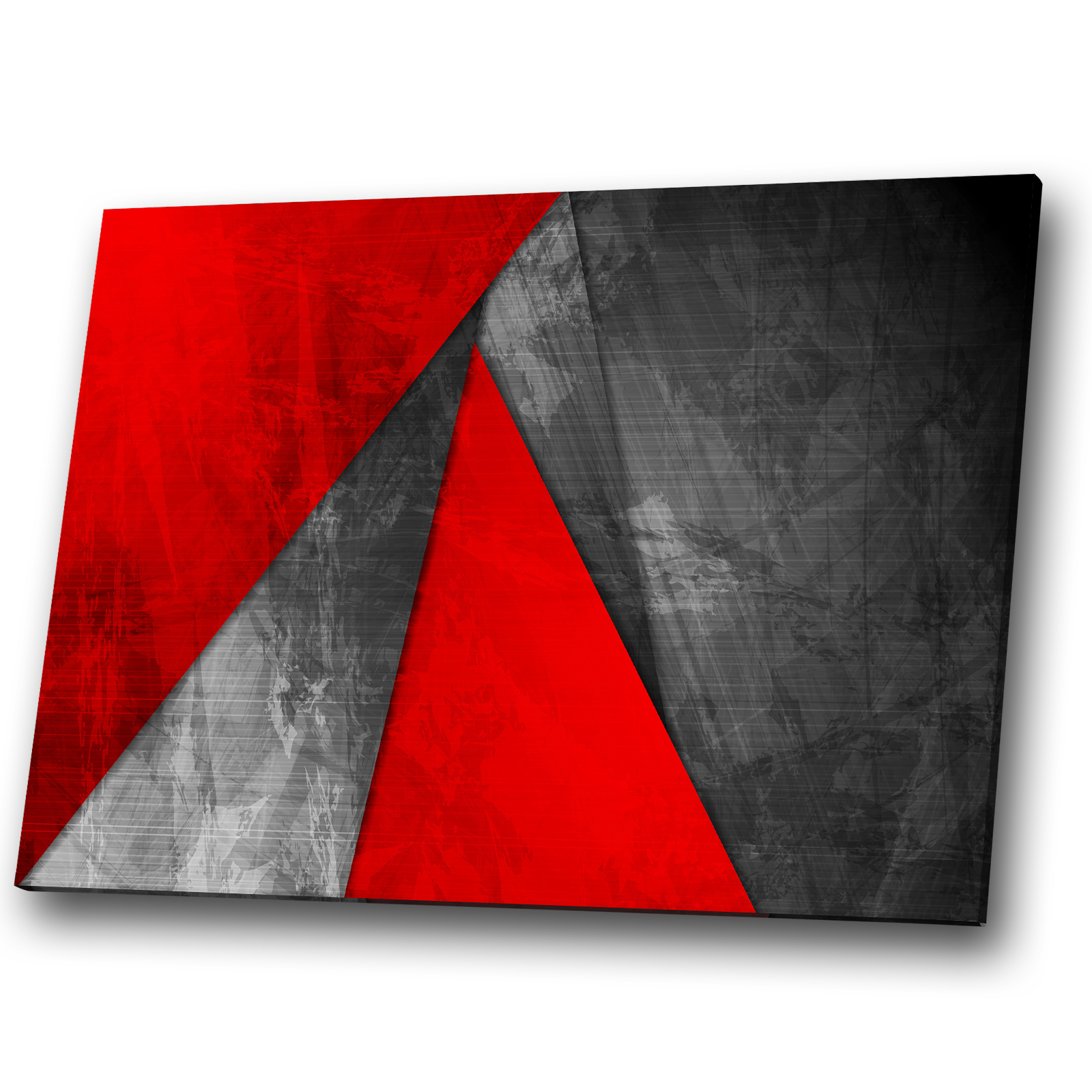 Red Black White Grey Portrait Abstract Canvas Wall Art Large Picture Prints 
